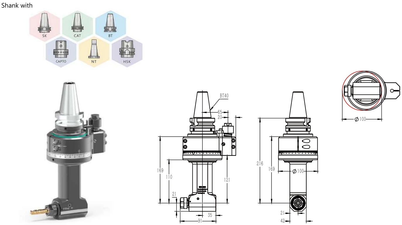 Mongtec Angle Heads — ER collet output — product view