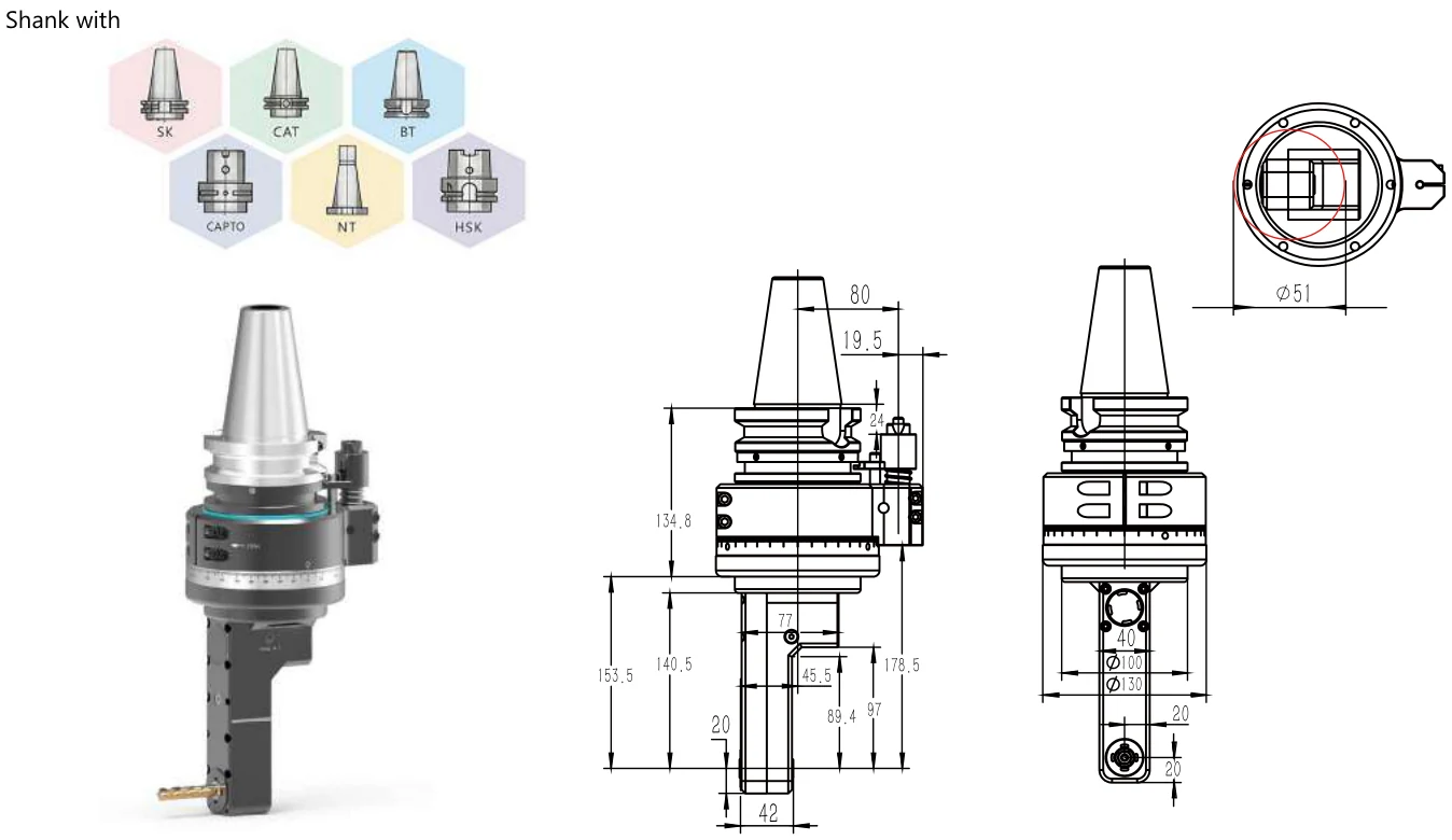 Mongtec BT50 Angle Heads for Machining Centres — product view