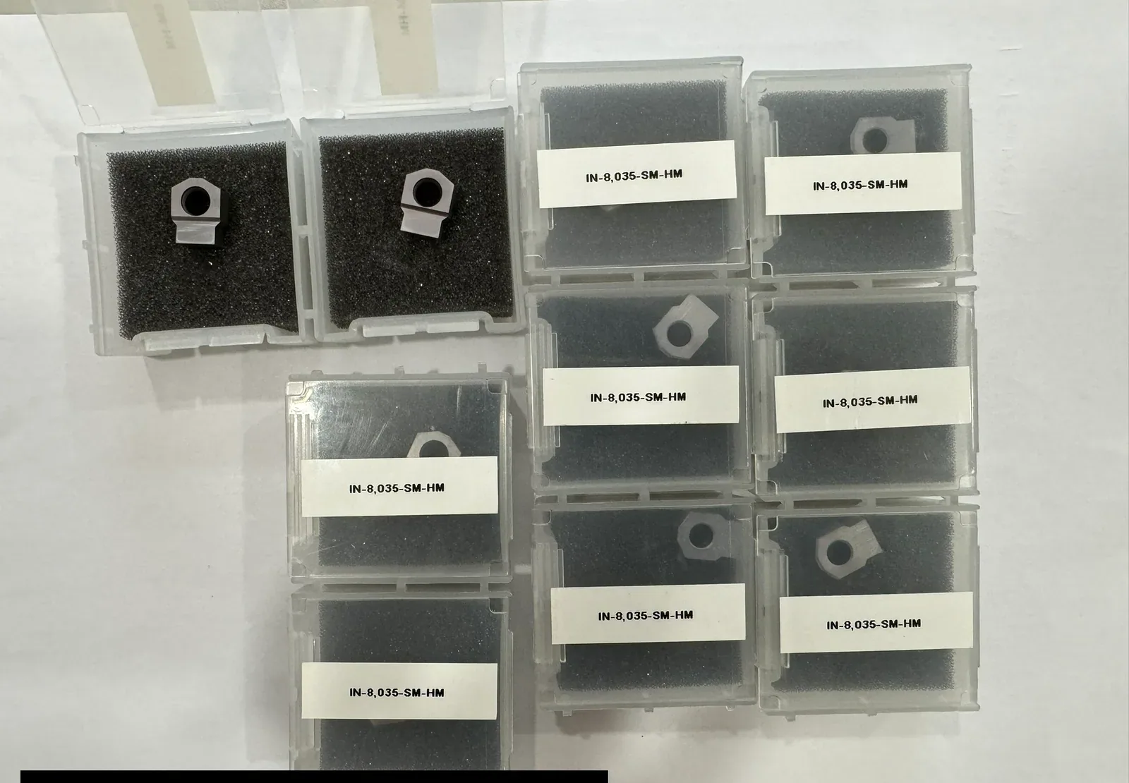 Custom broaching inserts, IN-8,035-SM-HM, in individual boxes