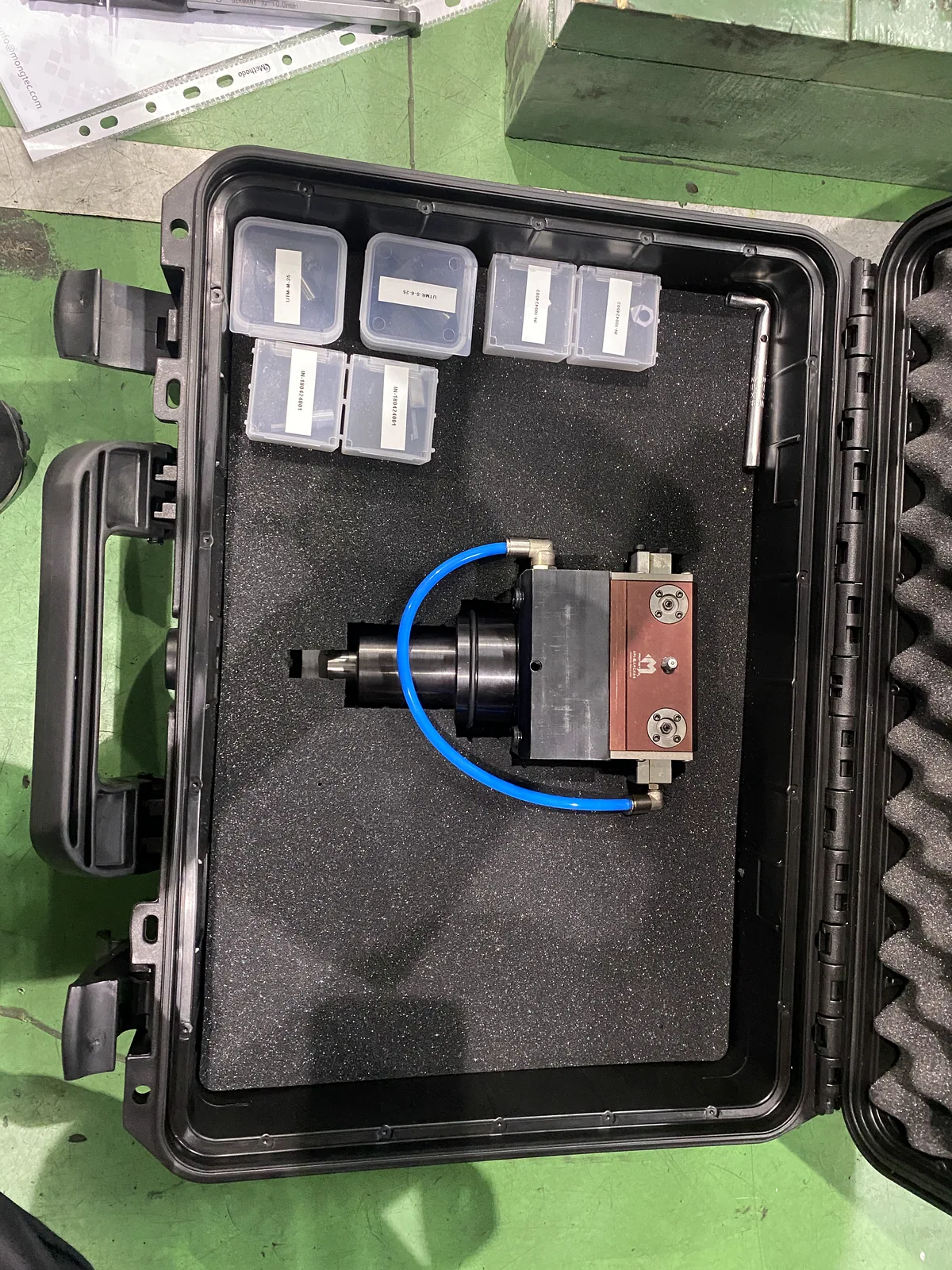 Mongtec broaching unit supplied as a set in a fitted case