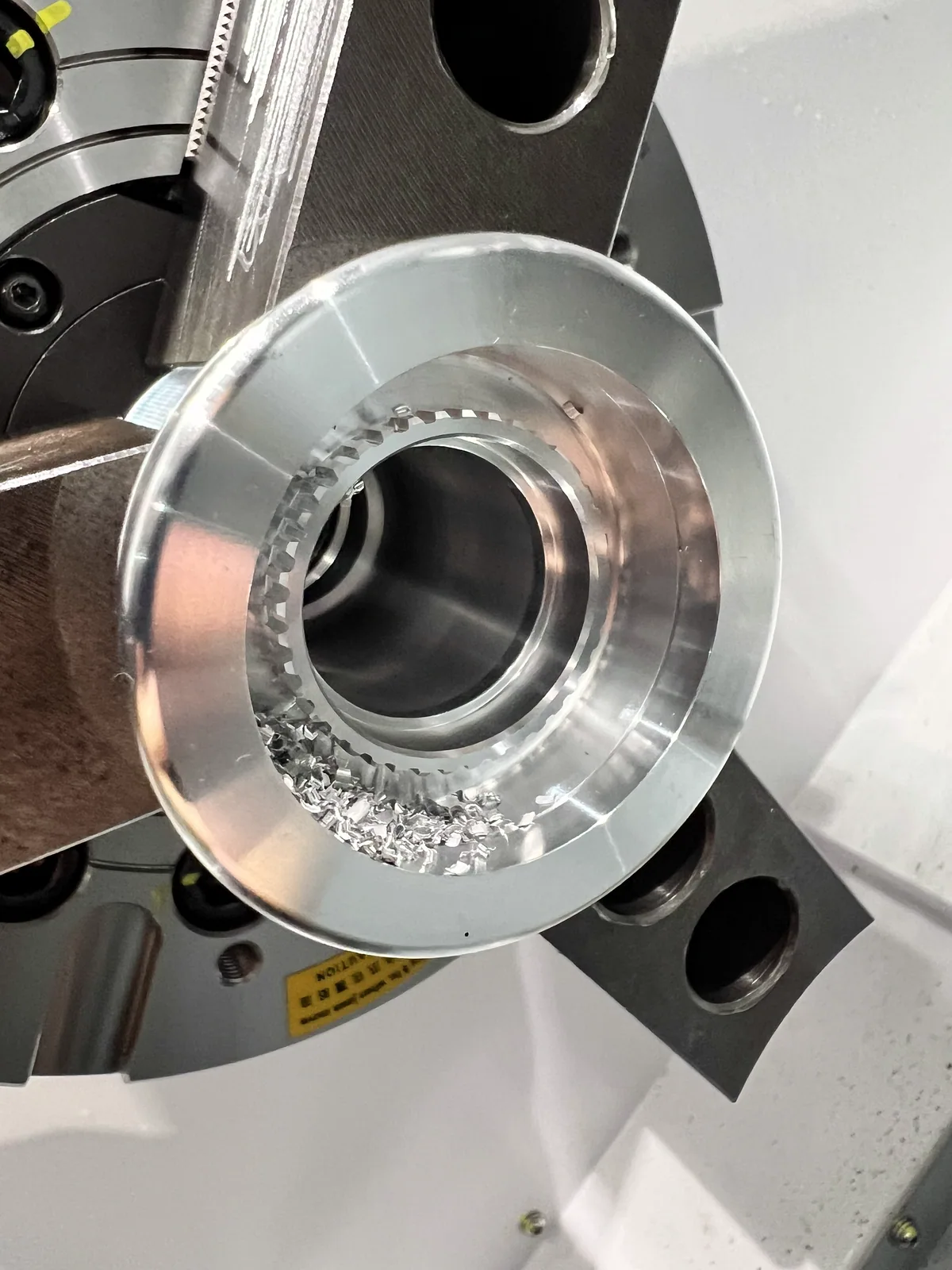 Internal splines cut in a workpiece by a Mongtec broaching unit