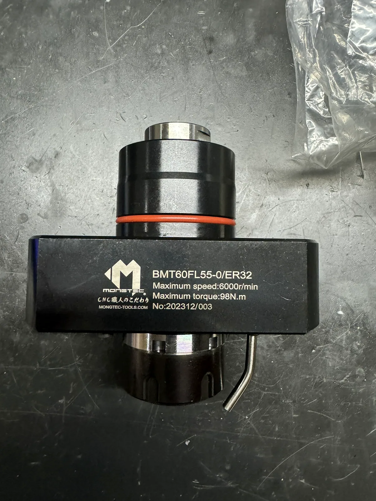 Mongtec BMT60FL55-0/ER32 driven tool holder, 6000 rpm / 96 Nm marking