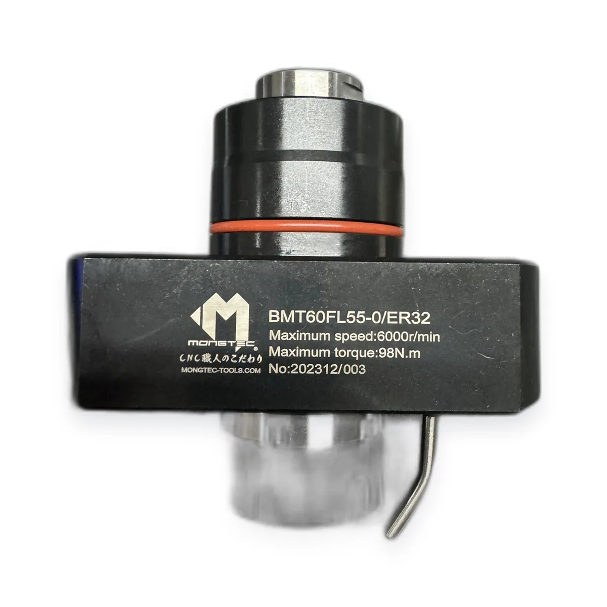 Mongtec BMT60 driven tool holder, ER32 collet, engraved speed and torque rating