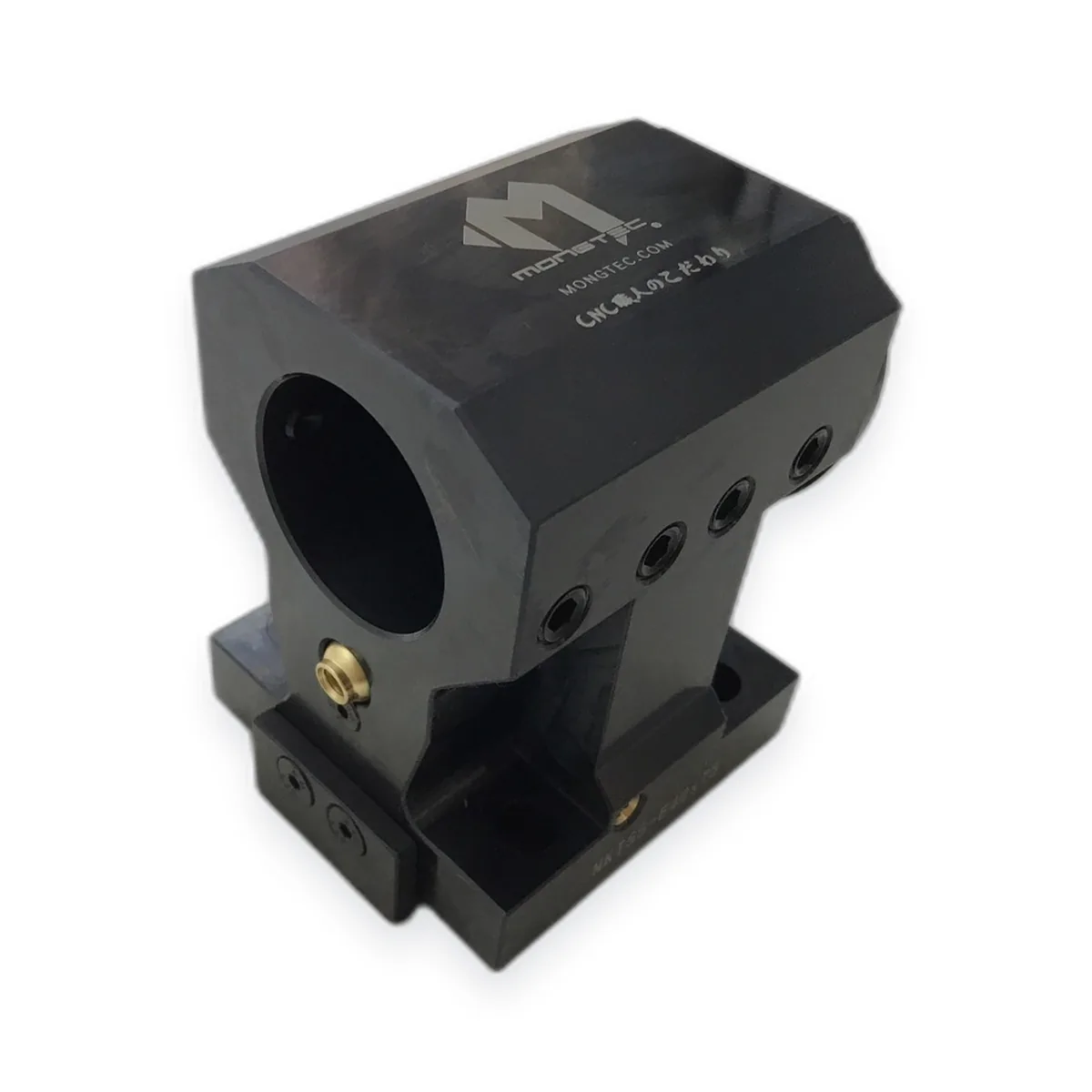 Mongtec static turret tool holder with through bore and side clamping screws