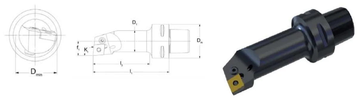 Mongtec PCLNL — dimensioned drawing — Internal turning tool body