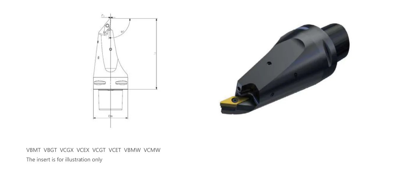 Mongtec SVVBN — PSC polygon shank turning tool bodies — dimensioned drawing