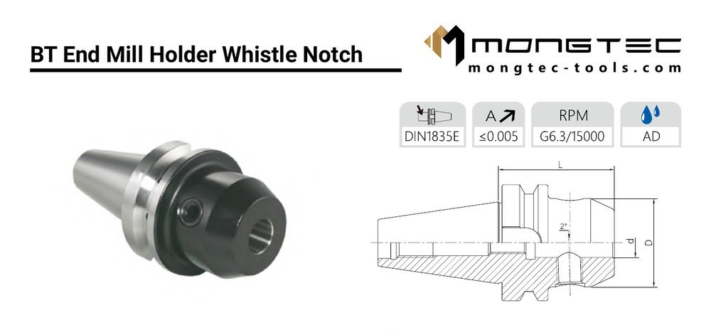 Whistle notch —— 帶 2° 斜度的平面，鎖緊時把刀具往座面拉回。DIN 1835E