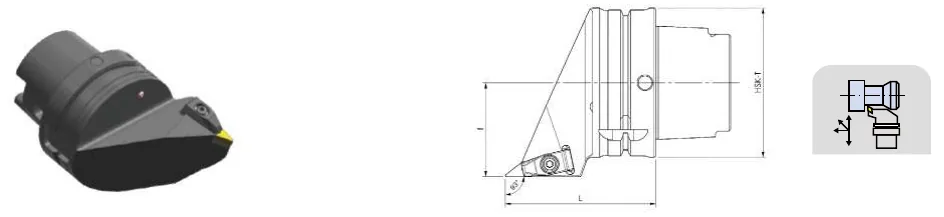 Токарные державки Mongtec HSK-T100 — DVJNR / DVJNL 93°/35° — чертёж из каталога Mongtec HSK-T