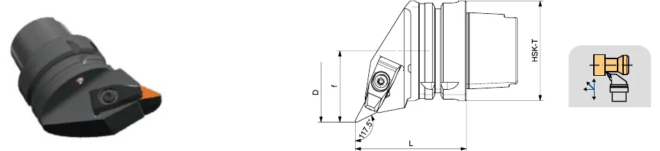 Токарные державки Mongtec HSK-T100 — DVPNR / DVPNL 117.5°/35° — чертёж из каталога Mongtec HSK-T