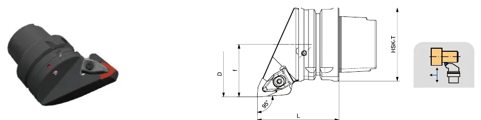 Токарные державки Mongtec HSK-T100 — DWLNR / DWLNL 95°/80° — чертёж из каталога Mongtec HSK-T