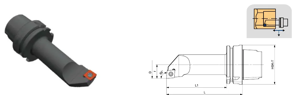 Токарные державки Mongtec HSK-T63 — SCLCR / SCLCL 95°/80° — чертёж из каталога Mongtec HSK-T