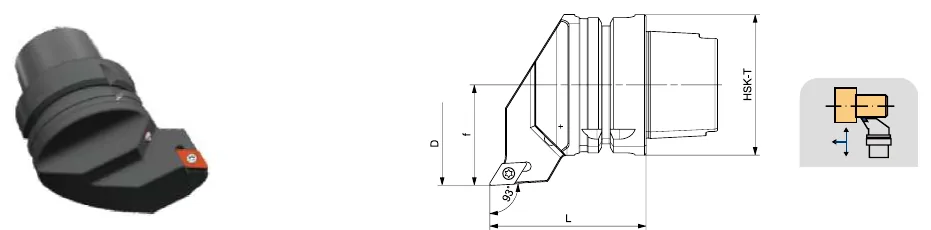Токарные державки Mongtec HSK-T100 — SDJCR / SDJCL 93°/55° — чертёж из каталога Mongtec HSK-T