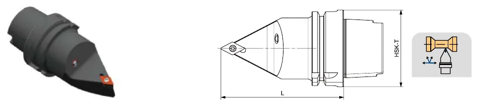 Токарные державки Mongtec HSK-T100 — SDNCN 62.5°/55°/62.5° — чертёж из каталога Mongtec HSK-T