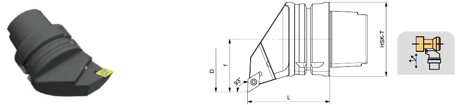 Токарные державки Mongtec HSK-T100 — SDUCR / SDUCL 93°/55° — чертёж из каталога Mongtec HSK-T
