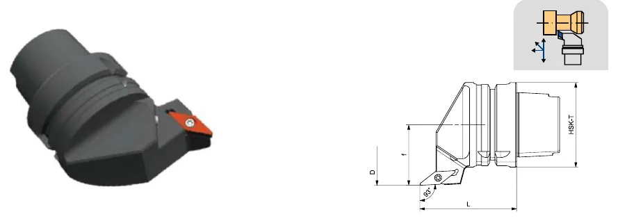 Токарные державки Mongtec HSK-T100 — SVJBR / SVJBL / SVJCR / SVJCL 93°/35° — чертёж из каталога Mongtec HSK-T
