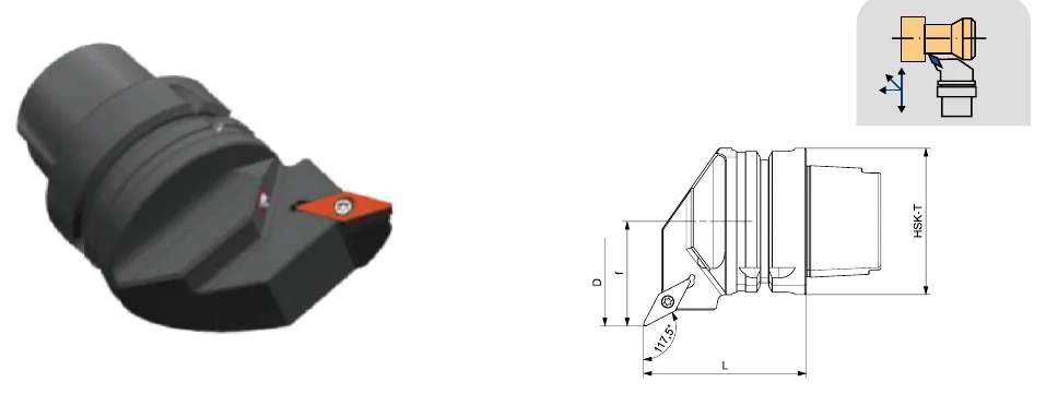 Токарные державки Mongtec HSK-T100 — SVPBR / SVPBL / SVPCR / SVPCL 117.5°/35° — чертёж из каталога Mongtec HSK-T