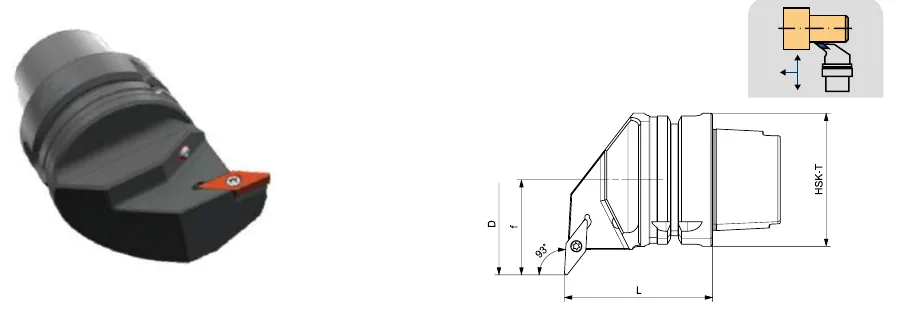 Токарные державки Mongtec HSK-T100 — SVUBR / SVUBL / SVUCR / SVUCL 93°/35° — чертёж из каталога Mongtec HSK-T