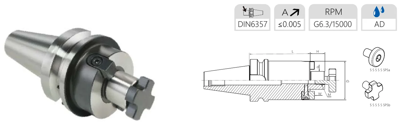 Mongtec Face mill and shell mill holders — dimensioned drawing