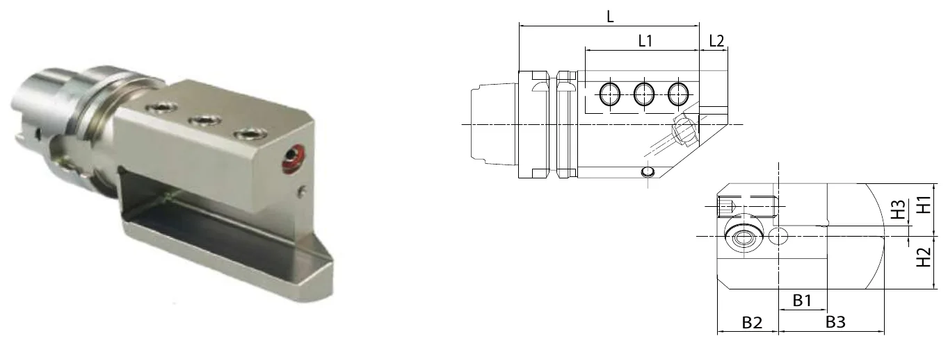 Mongtec HSK-T turning tools — dimensioned drawing
